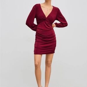 NWT Cider Deep Red “Wine” Long Sleeve Dress